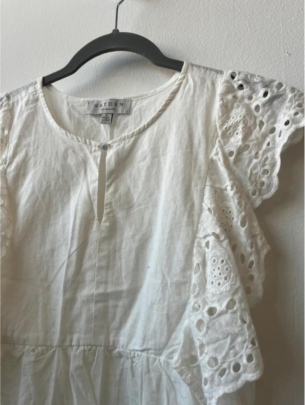 Hayden size small 100% cotton ruffle sleeve boho top